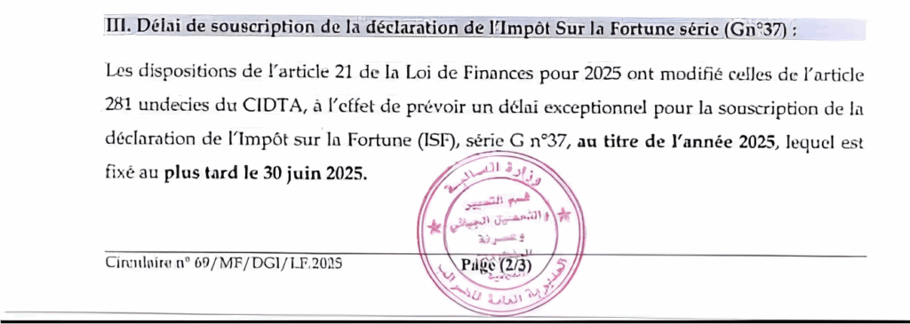ISF Loi de finance