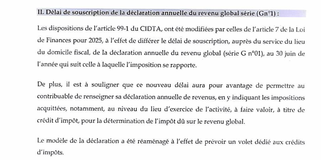 IRG
Loi de finance 2025