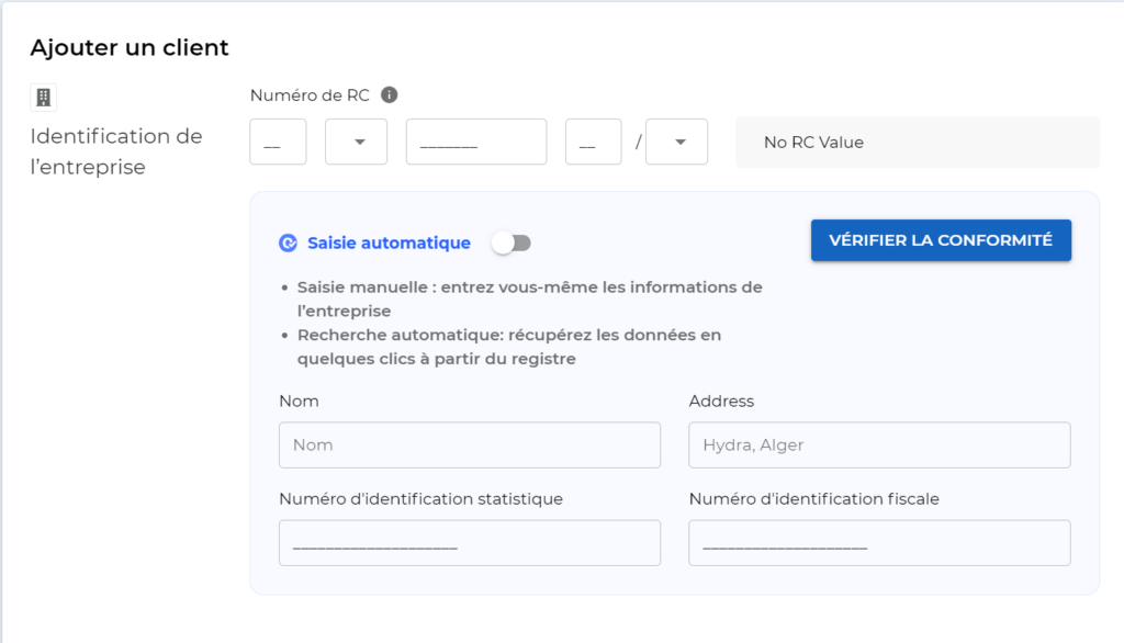 screenshot: ajouter un client