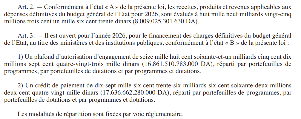 Loi n 25-17 de finances