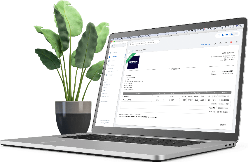 Fatoura running on a laptop